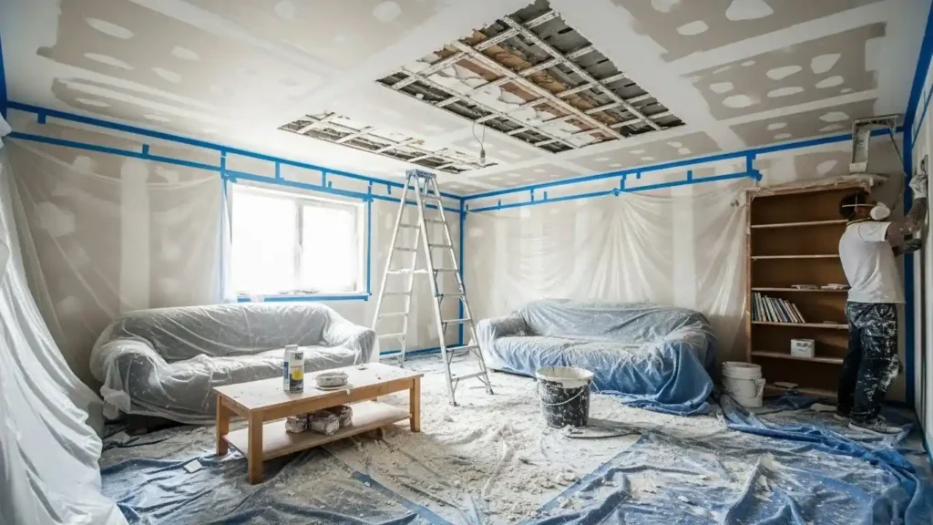 How Messy Is Ceiling Plastering and How to Protect Your Room?