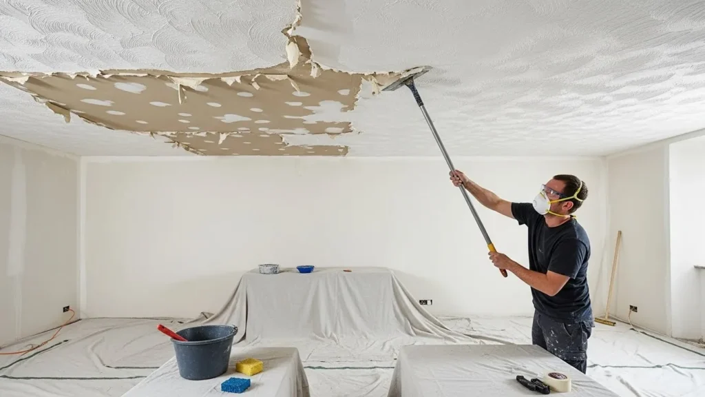 How to Prepare an Artex Ceiling for Skimming